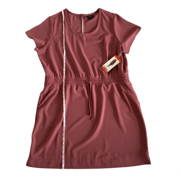 NWT 32 Degrees Women's Deco Rose Pink Twill Pocket Dress XXL **FLAW** - Picture 5 of 14